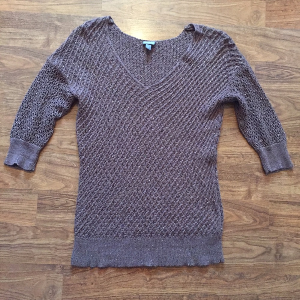 Vanity sweater with metallic thread